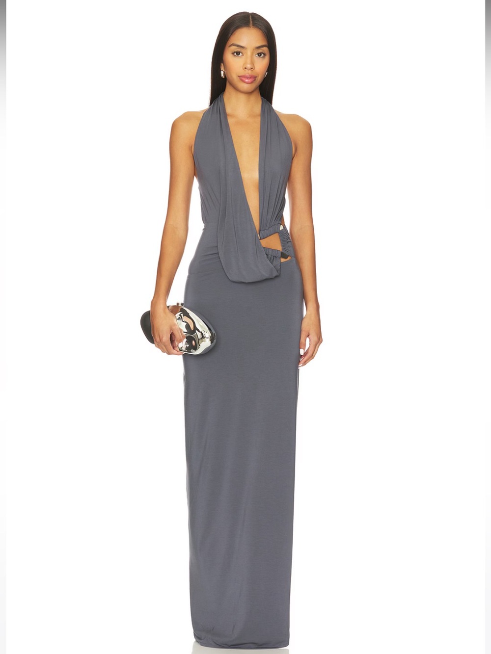 NWT! NBD Sabine Gown in Slate Grey
